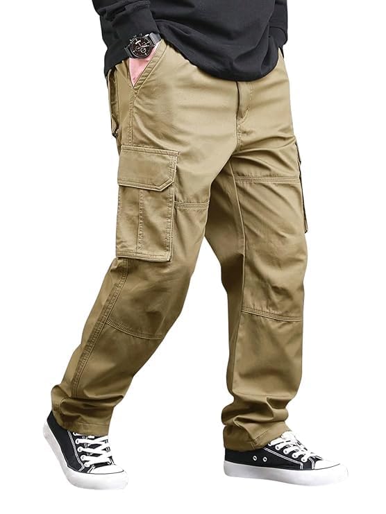 Krish Enterprise Men's Premium Cotton Cargo Pants | Multi-Pocket Casual Trousers | Lightweight, Ultra Soft & Comfortable Work Wear Cargo Pants for Men-picture-27