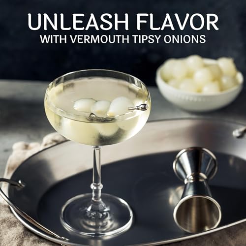 Tipsy Cocktail Onions in Jar with French Vermouth - Pickled Silverskin Onions for Cocktails, Appetizers, and Hors d'Oeuvres, Kosher Parve - Sable & Rosenfeld - 10.9 oz - Pack of 6 - Thumbnail 5