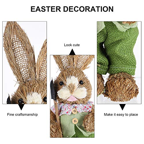 Toyvian Coelho da Páscoa Palha Decoração Escultura Estátua Estatueta Coelho Coelho Da Páscoa Easter