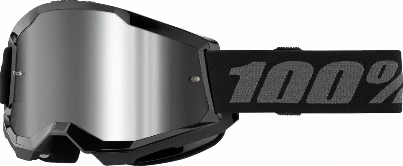 100% Unisex Erwachsene MX Cross Brille Strata 2 schwarz - mirror Lens