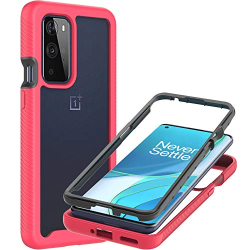 CoverON Full Body Cover Designed for OnePlus 9 Pro Case, Clear Heavy Duty Rugged Anti-Slip Guard - Pink