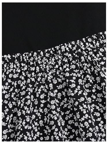 SOLY HUX Girl's Floral Print Dress Square Neck Sleeveless A Line Flowy Summer Short Dresses3