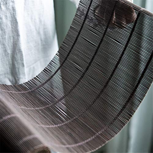 Chemin de table bambou naturel noir rétro lavable antidérapant 210cm - 6