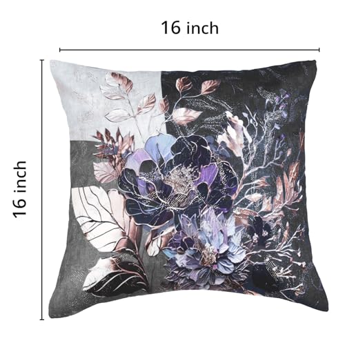 Image of Cloth Fusion Velvet HD Gold Foil Print Throw Pillow Cushion Covers 16 x 16 inches (.Black, 16 x 16 Inch (Pack of 5)