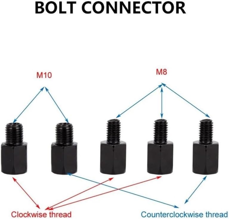リアミラー シムのためのアダプターコード10mmのバイクスクーターが付いている黒い丸いユニバーサルオートバイのバックミラー オートバ