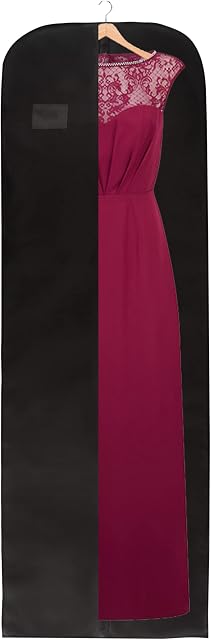 Wedcova Black Dress Bag | Dress Bags Covers Long | Bridesmaid Dress Cover Bag | Dress Covers Garment Bags Full Length 72 Inch (182cm) Garment Clothes Cover Bags