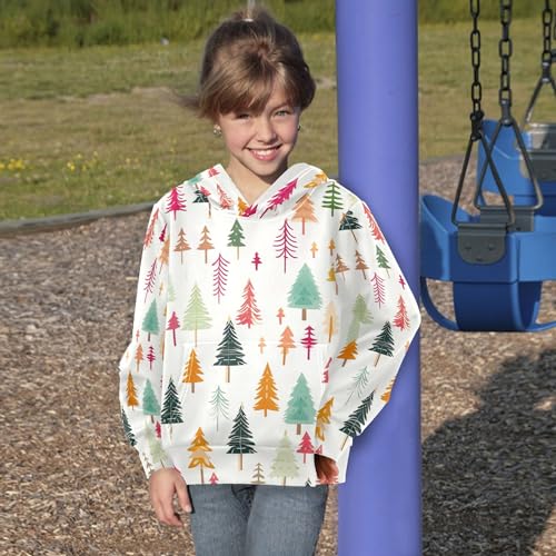 Kids Hoodies Sweaters Christmas Xmas Trees Hooded Sweatshirts with Big Pockets for Boys Girls B04002854
