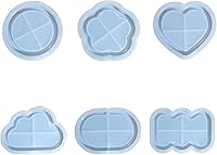 Vista 2 de Molde de bandeja de almacenamiento, lindo molde de nube con forma de flor de corazón, molde de fundición de resina, molde de herramientas de arte