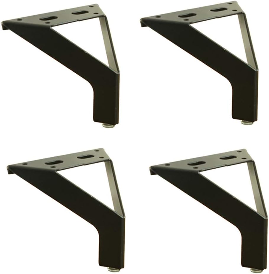 WSXZ Black Metal Furniture Feet, Sofa Corner Replacement Legs, Triangular Hardware, 4 Piece Set