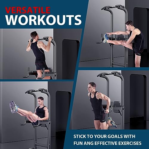 image for K KiNGKANG Power Tower Adjustable Height Pull Up & Dip Station Multi-F