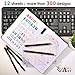 Journal Stencil Set for Bullet Planning Painting Drawing - 12 PCS Plastic Stencils for Taking Notes in Albums Notebooks Diaries Journals - Planner Stamps Set for Kids Adults Template 4x7 Inch A5