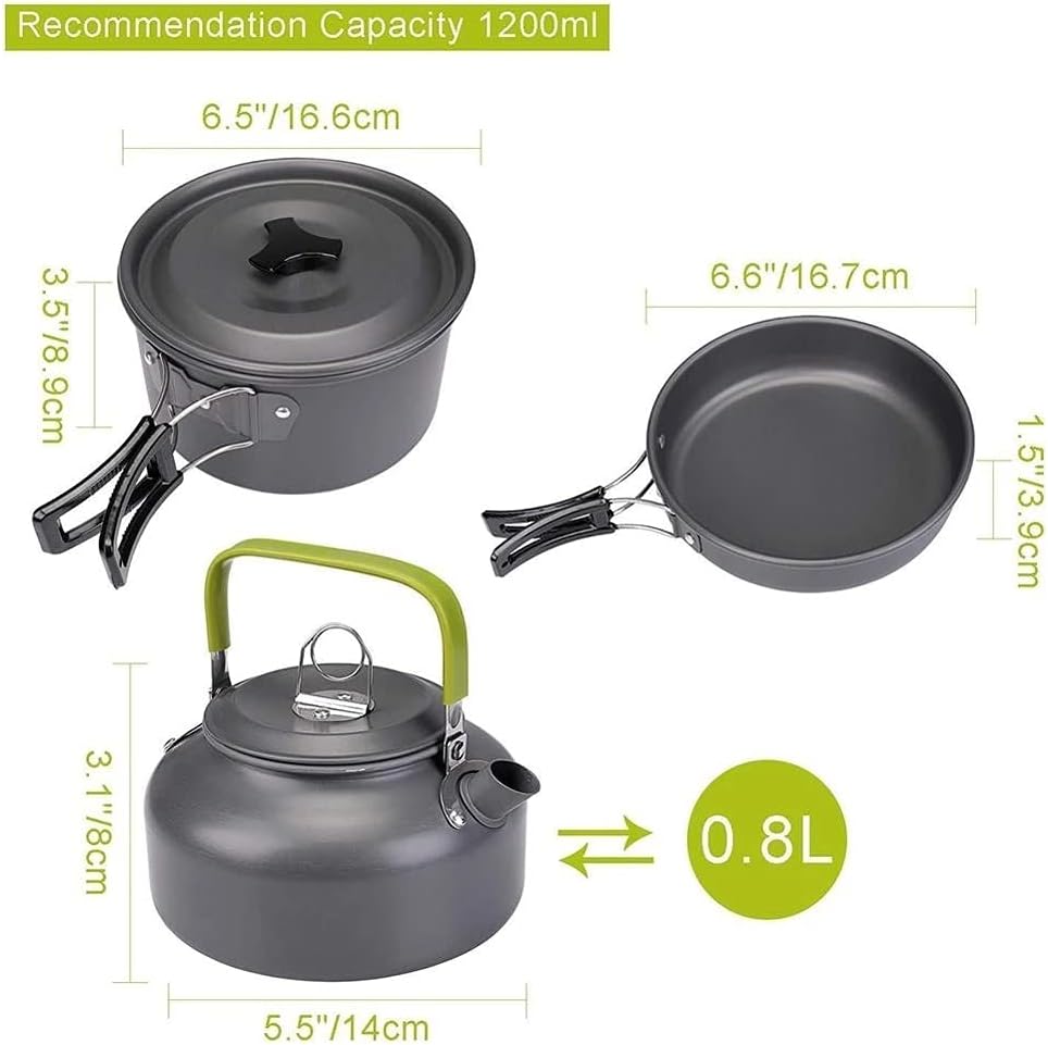 Outdoor Tableware Skillful Manufacture Outdoor Camping Hiking Cookware Cooking Camping Kettle Kits (Color : B) (B)