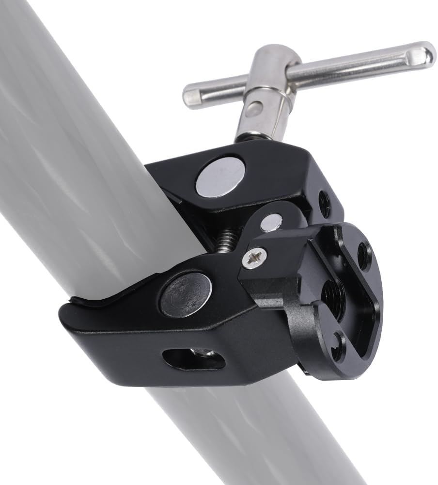 NICEYRIG Super Clamp Crab to Cold Shoe Mount, 1/4’’ Thread, Max. 50mm Jaw Grip Applicable for Power Bank Clamp, Tripod Mount Phone Holder, Vmount Battery Plate - 608