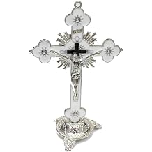 Cross Jesus Christ Statue Cross God Religious Item Catholic Religious Figurine Statue Carrying Jesus 14*8.5cm White