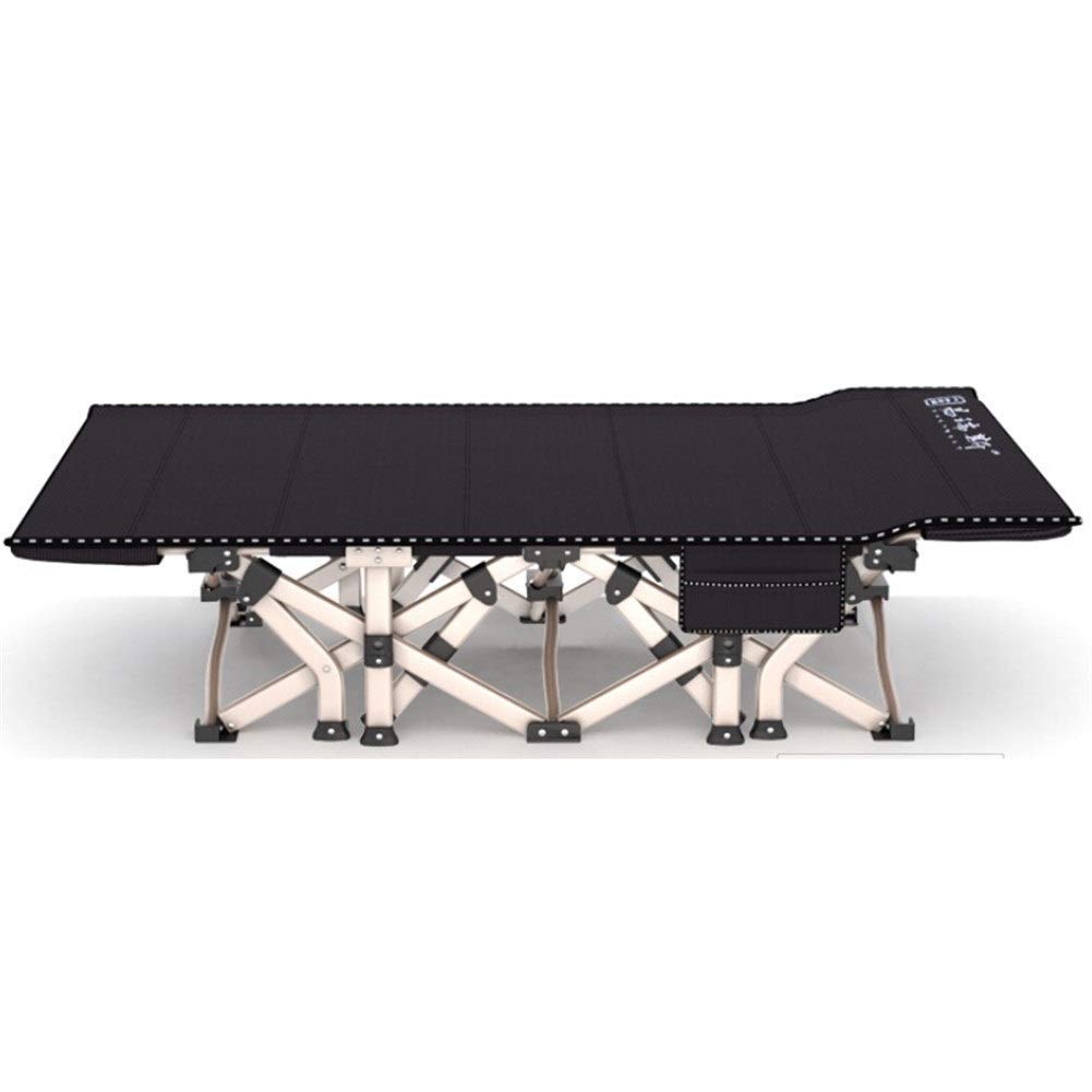 Transat pliant en métal 190x71cm lit de camp d'extérieur sans montage