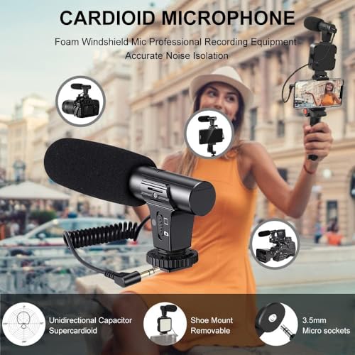 Image of Drumstone (๐๐ ๐๐๐๐ซ๐ฌ ๐๐๐ซ๐ซ๐๐ง๐ญ๐ฒ) Vlogging Kit with Microphone, LED Light & Tripod - Phone Holder Video Rig for Smart Phones, YouTube, TikTok, Live Streaming, Content Creation & Recording