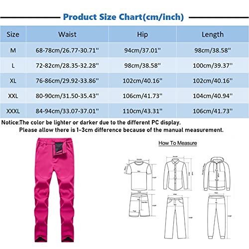 Generisch Pantalones térmicos de senderismo para mujer, pierna ancha, pantalones de invierno para mujer, cálidos con bolsillos, pantalones de trekking, impermeables, pantalones de nieve, pantalones - imagen 3