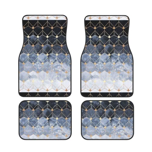 Alfombrillas para coche evitan deslizamientos con neopreno de patrón hexagonal azul