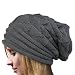 Molly Women's Winter Beanie Knit Crochet Ski Hat Oversized Cap Hat Warm Dark Gray