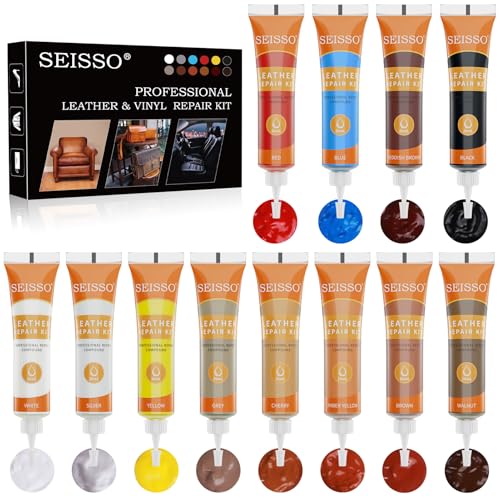 SEISSO Kit de Réparation pour Cuir, 12 Pièces