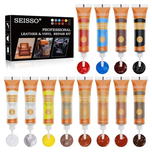 SEISSO Kit de Réparation pour Cuir, Crème de Réparation pour Cuir, Canapé, Baume pour Cuir, Cuir pour Voiture, Canapé, Veste, Portefeuille, Ceinture, Chaussures, Manteau en Cuir