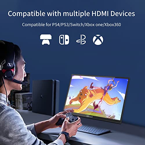 Image of WIMAXIT Portable Touch Monitor, 14 Inch 98% Srgb Fhd Ips Computer External Display Usb-C Gaming Screen With Type-C Mini Hdmi For Laptop Pc Mac Phone Xbox Ps4, Include Smart Cover, Black