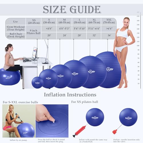 Soft Exercise Ball, Yoga Pregnancy Ball Chair, Pilates Equipment with Pump by Goonidy - Image 5