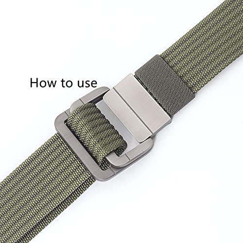 Belts for men Braided Belt,Belts Men, Military Double D-ring Adjustable Buckle Nylon Tactical Belt, 2 Pack4