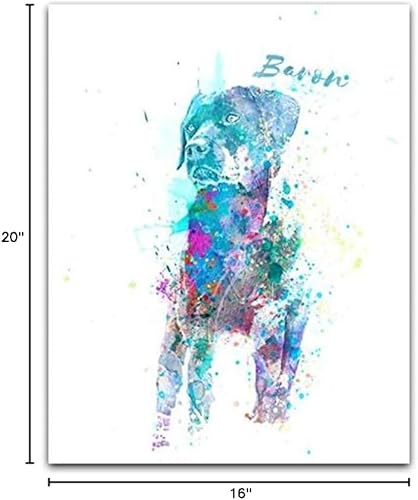 Vista 134 de Regalo personalizado para perros y amantes de los perros. Estilo acuarela. (lienzo enmarcado de 20 x 25 pulgadas, Golden Retriever)