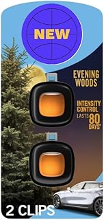 F'ebreze AUTO Car Air Freshener, Odor-Fighting Car Vent Clip, Evening Woods, 2 Count