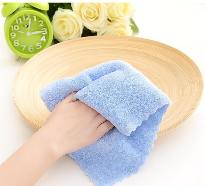 Image of T Trendy MART Microfiber Face Towels, 25x25 cm, Soft and Super Absorbent, Set of 4 Multicolour