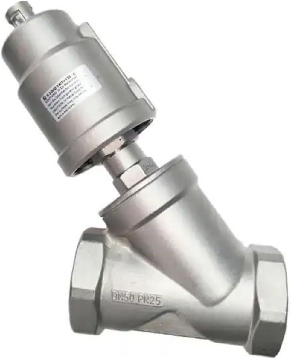 1pc DN25 304 Stainless Steel Pneumatic Valve 16bar for Steam Gas Oil Normally Closed Angle Valve Pneumatic