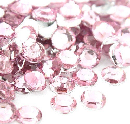 aufreihmaterialien Station 500 STK BSI Flache Rückseite Brilliant 14-Cut rund Strass, 5 mm-20ss, Light Pink