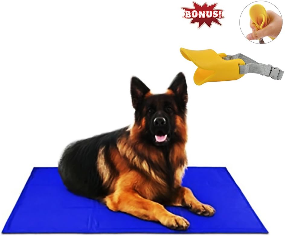Pet Cooling Mat for Dogs and Cats, Self Cooling Pad, S/M/L Available Pressure Activated Comfort Cooler Non-Toxic Gel Mat 30" x 40", Blue…