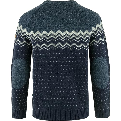 Fjllrven Men's Blue Classic Fitted Knit Wool Sweater Pullover with Round Neck and Long Sleeves4