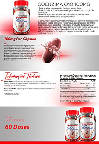 Q10 Coenzima 100mg por cápsula 750 mg 60 cápsulas, Nutrends