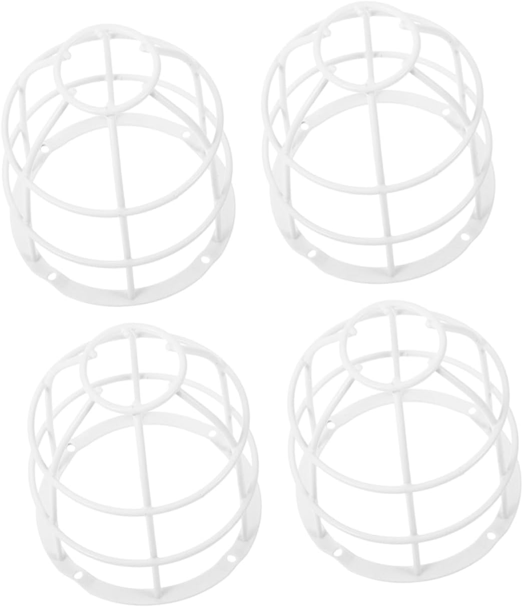 4pcs Explosion-proof Stainless Steel Wire Lampshade Frame Pendant Lamp Cover for Ceiling Lights DIY Vintage Bulb Guard Safety Light Shade for Home Decor