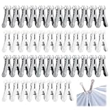 tintoke 48 Pcs Laundry Clothes Pegs,Windproof PlasticClothespins,Heavy Duty Laundry Clothes Pins,PlasticClothespins,Strong Plastic Clothespins,Suitable for Towels, Socks, Clothes, etc.(White + Gray)