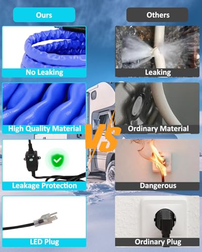 Image of MIROZO RV Heated Water Hose for 15FT, -40 ℉ Freeze Protection Heated Drinking Water Hose Upgrade with Digital Display,Energy-Saving Thermostat,for RV,Camper,Home.Garden(Blue)