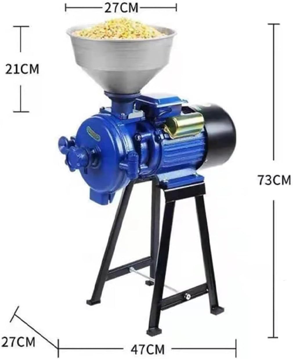 Electric Feed/Flour Mill Dry Cereals Grinder Machine with Funnel, Stainless Steel Grinder Mil, Coffee Feed Mill Wet Dry Cereals,A-B