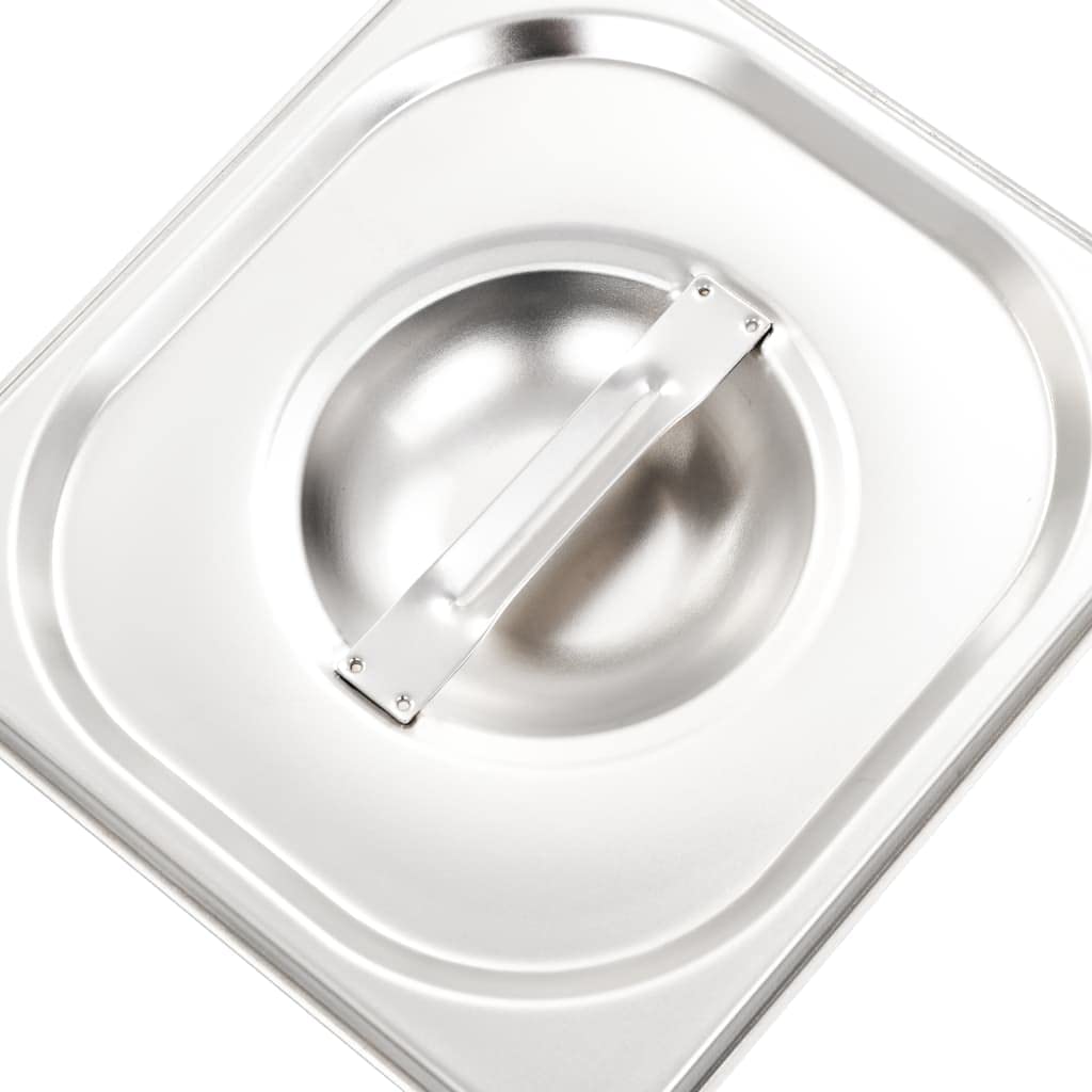 Générique Couvercles de Plateau 8 pcs GN 1/6 Acier Inoxydable, Accessoires Petit électroménager, Accessoires pour Tables Chaudes, Couvercles de bacs pour Tables Chaudes, Argent, (Poids 1.5KG)