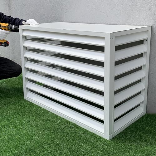 Aluminium- Fensterschutz für den Außenbereich, Klimaanlage, Mülleimer, Blumentopfhalter für Terrasse und Garten (Farbe: Weiß, Größe: 1, 5 PL)