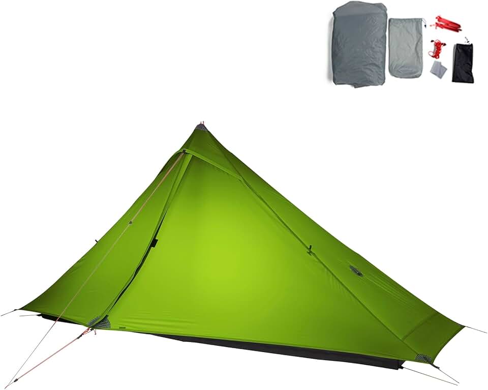 3FULGEAR Lanshan1 Pro Barraca de acampamento ultraleve para 1 pessoa 3/4 temporada profissional 20D Nylon dupla face, barraca de silicone, acampamento, caminhada, caiaque, escalada, caminhada