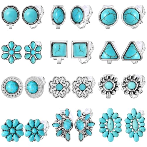 Boucles d'oreilles turquoise à clipser pour illuminer vos tenues d'été