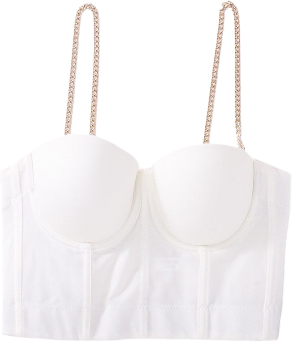Women's Sexy Chain Shoulder Straps Corset Halter Tops Crop Top Vest Party Push up Bra