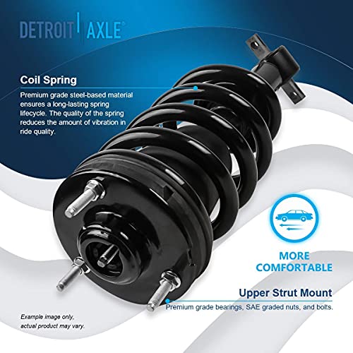 Image of Detroit Axle - Struts Shocks for 07-13 Chevy Silverado 1500 GMC Sierra 1500 | [Exc. Electronic Susp] 2007 2008 2009 2010 2011 2012 2013 2 Front Struts with Coil Spring 2 Rear Shock Absorbers Suspension