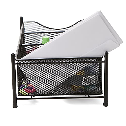 Mind Reader Accessory Organizer, Supply Storage, Makeup, Crafts, Office, Kitchen, Metal Mesh, 39.4L x 23.8W x 13.7H cm, Black by Mind Reader - Image 8