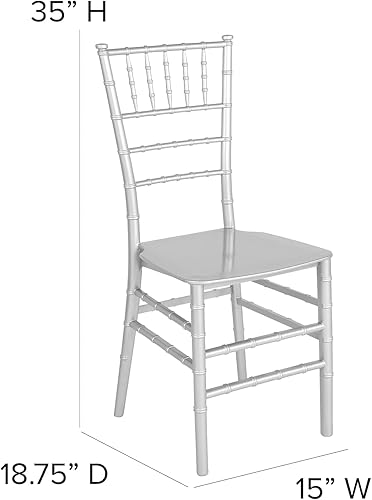 Miniatura 3 de Flash Furniture HERCULES - Silla apilable de resina plateada Chiavari