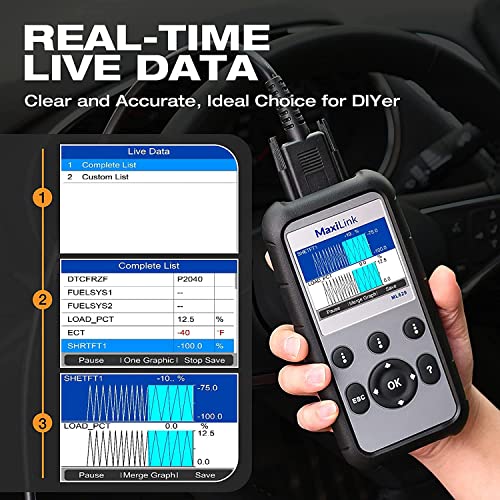 Image of Autel OBD2 Scanner Diagnostic Code Reader ML629 - ABS /SRS /Engine /Transmission MaxiLink 629 Car Diagnostic Tool DTC Lookup AutoVIN Mechanic Car OBDii for Vehicle Engine /Transmission /AirBag /Brake System