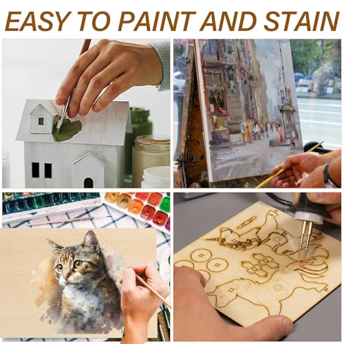 Tapvai 12 Stück Linde Sperrholz,mehrschichtig Sperrholz,Holzplatten zum Basteln,3mm Laser Holz Lindensperrholz,für Bastelarbeiten,Holzzuschnitte,Modellbau (A4)